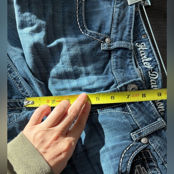 Harley Davidson Y2K Angel sequin sparkly flare jeans low rise - Picture 10 of 16